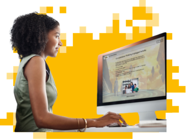 Teacher taking profesional development course